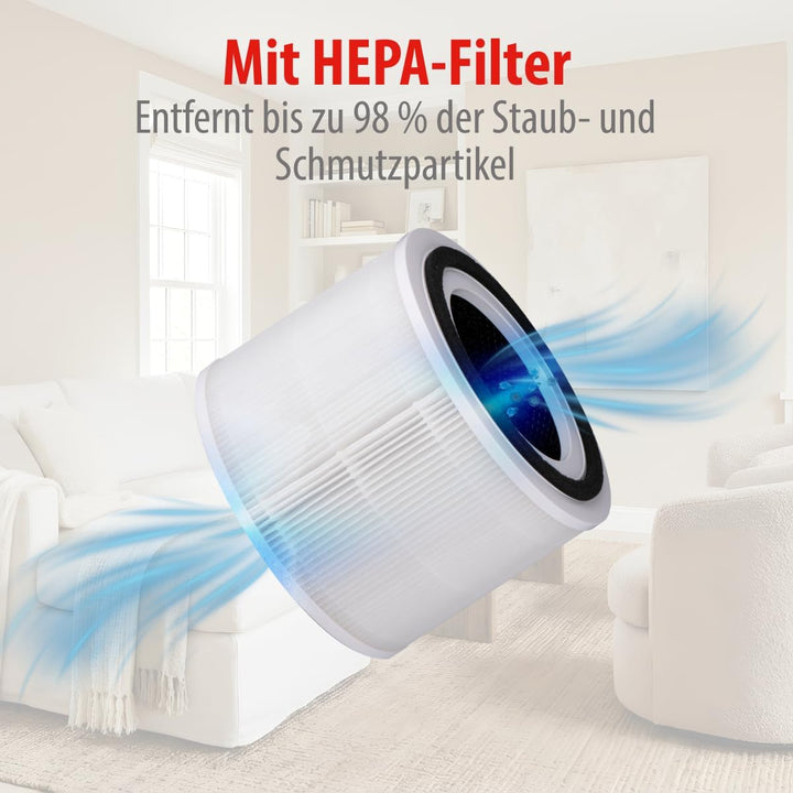 alpina Luftreiniger mit Ionisator - Air Purifier mit HEPA-Filter H11 - Luftreiniger allergiker - Ger