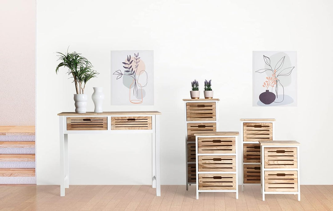 Lastdeco Mehrzweck-Beistelltisch, Paulownia Holz, 35x30x71 cm, 35x30x71 cm