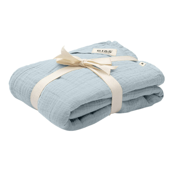 Bibs Muslin Swaddle Pucktücher, Decke für Neugeborene. 100% Bio-Baumwolle, 120x120cm, Baby Blue Baby