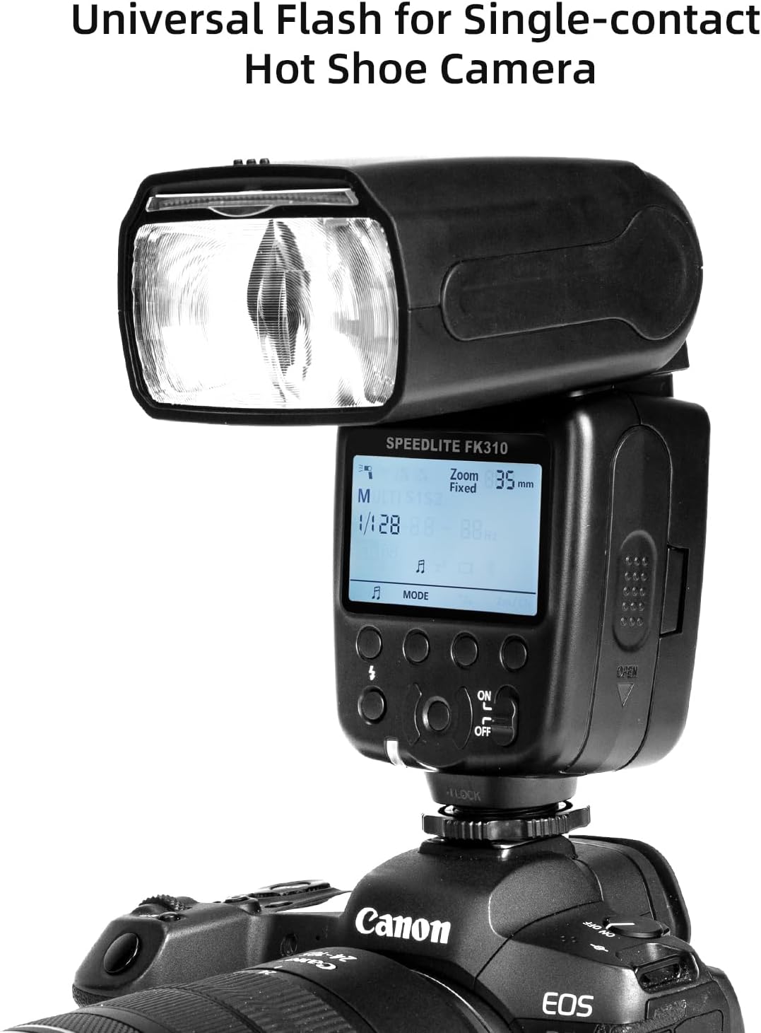 PHOTOOLEX FK310 LCD Blitz Flash Speedlite für Canon Nikon Sony Panasonic Olympus Pentax Fujifilm Sig