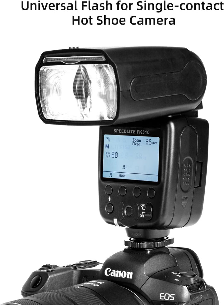 PHOTOOLEX FK310 LCD Blitz Flash Speedlite für Canon Nikon Sony Panasonic Olympus Pentax Fujifilm Sig