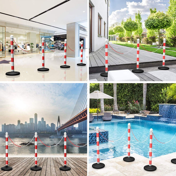 25m Absperrkette Plastikkette Kunststoffkette rot/weiss Ø 6mm Kette Warnkette Parkplatz Parkplatzspe