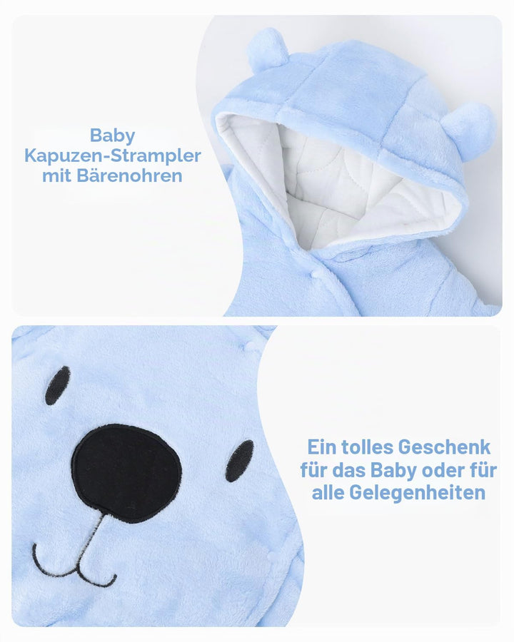 Baby Overall Winter Mit Kapuze Schneeanzug Flanell Strampler Spieler Spielanzug Mit Füsse Karikatur