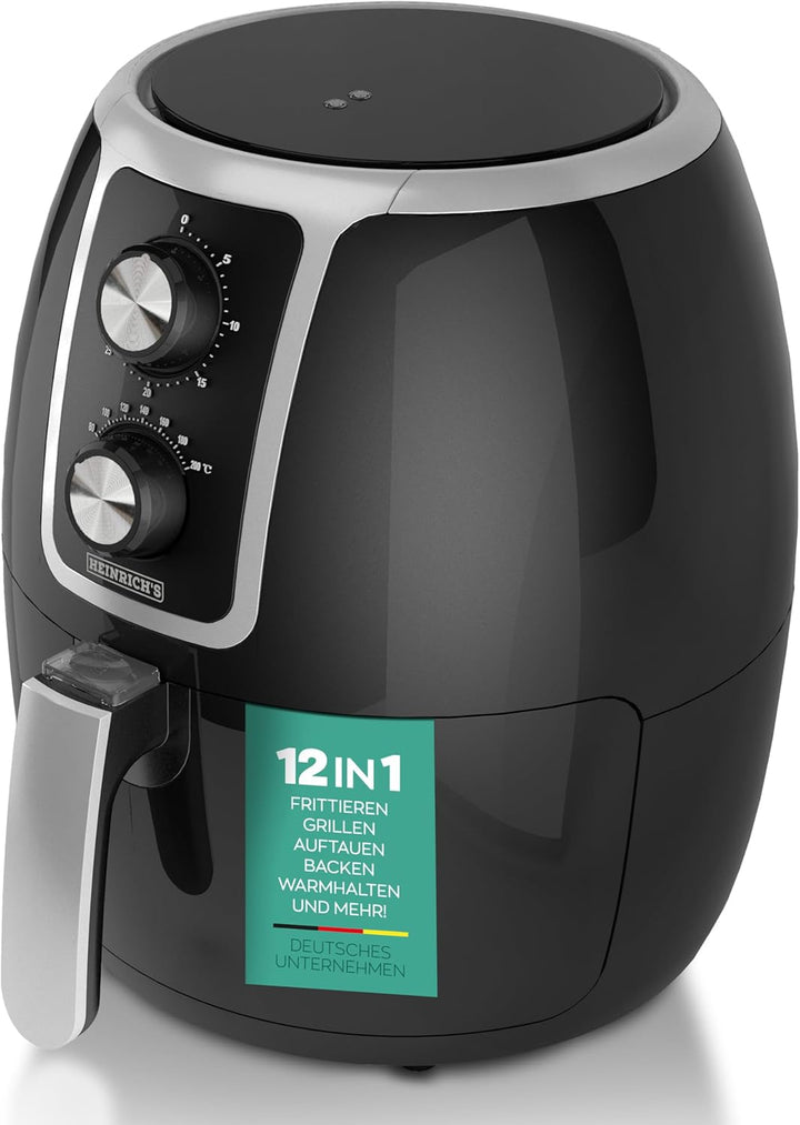 HEINRICHS Heissluftfritteuse Airfryer mit einstellbarem Thermostat, Temperatureinstellung von 80°C-2