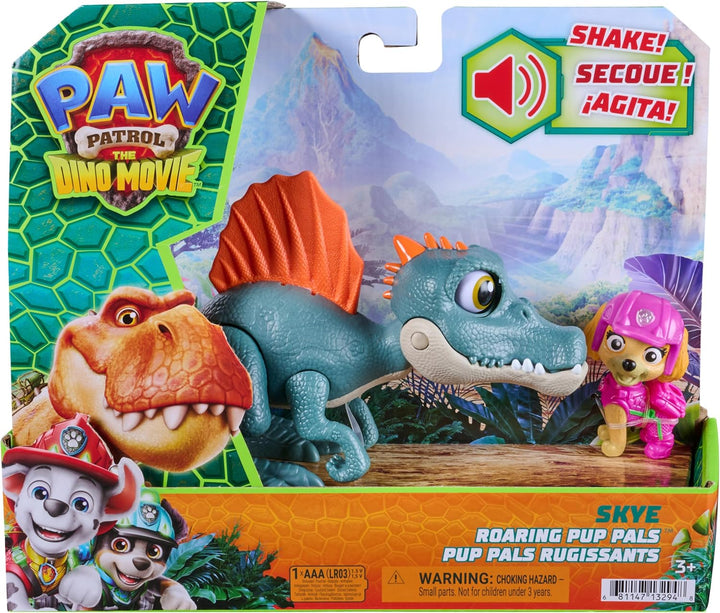 PAW PATROL: Der Dino Film, Roaring Pups, Skye &amp; Spinosaurus Dino-Figur, der durch Bewegung mit reali