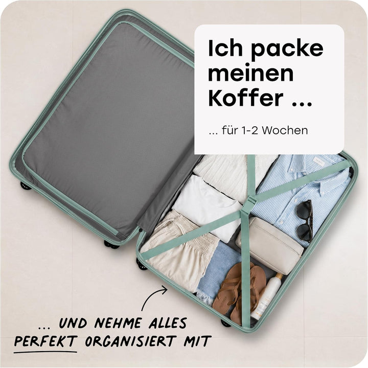 travelite 4-Rad Hartschalenkoffer mittelgross 65 Liter, Gepäck Serie BALI: ABS Hartschalen Trolley m