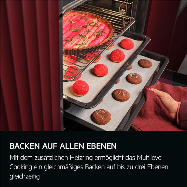 AEG Standherd mit Glaskeramik-Kochfeld, 50cm, A, 1 Paar Teleskopschienen, Bräterzone, Mehrkreiskochz