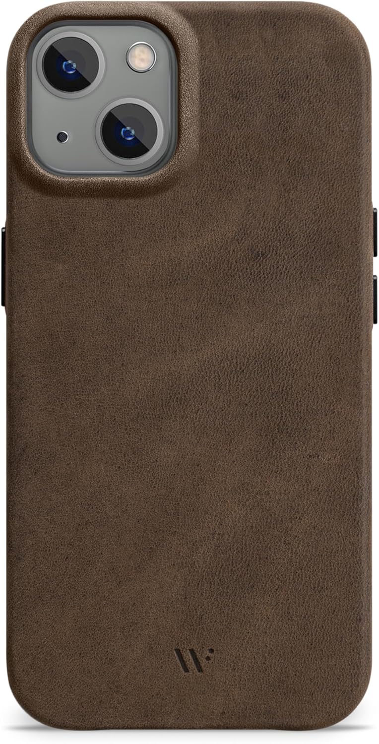 WIIUKA Hülle für iPhone 14, Leder aus Deutschland, Lederhülle extra Dünn, Premium Handyhülle, Case,