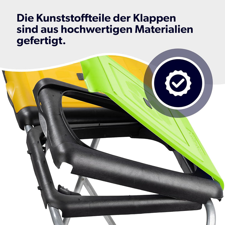 KADAX Ständer für Mülltrennung, Stabiler Müllsackhalter mit Kunststoffdeckel, Müllsackständer, Abfal