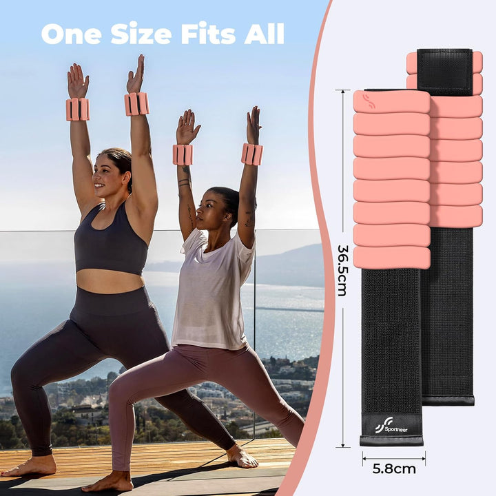 Sportneer tragbare Gewichtsmanschetten – 2er-Set (Jeweils 1 kg) für Damen und Herren, modisches knöc