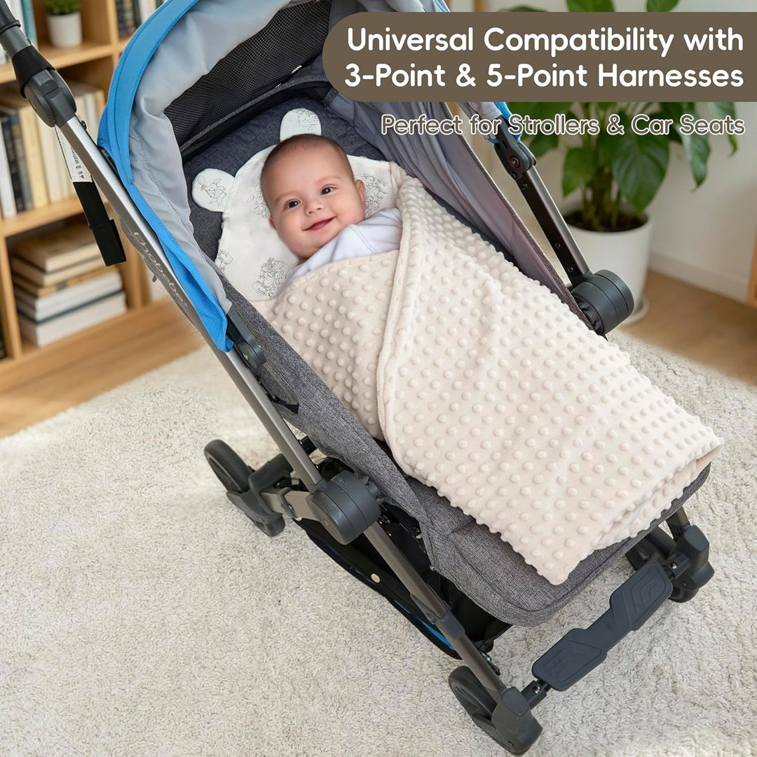 LAT Baby Einschlagdecke Babyschale, Decke Kinderwagen 90x90cm, Baumwolle Universal Babydecke Doppels