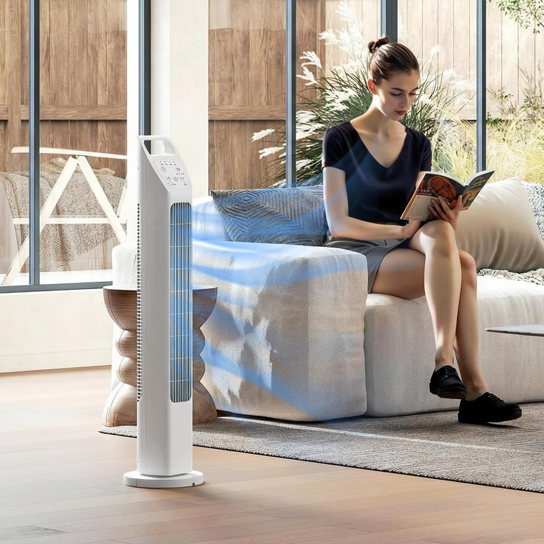 HOMCOM Turmventilator, elektrischer Ventilator mit Fernbedienung, 75° oszillierend, 3 Geschwindigkei