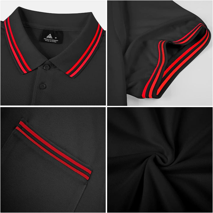 JACKETOWN Polo Shirts Herren Kurzarm Golf Poloshirt Schnelltrocknend Casual Sport Shirt Outdoor Atmu
