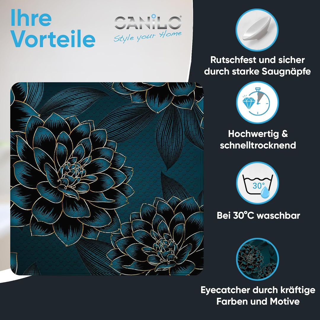 Sanilo Badematte 53 x 53 cm, rutschfeste Duschmatte für Dusche und Badewanne, Antirutschmatte maschi