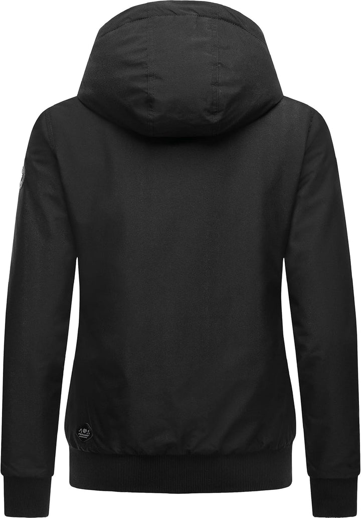 Ragwear Damen Winterjacke Outdoorjacke wasserdicht mit Kapuze Nuggie Melange XS-6XL M Schwarz, M Sch