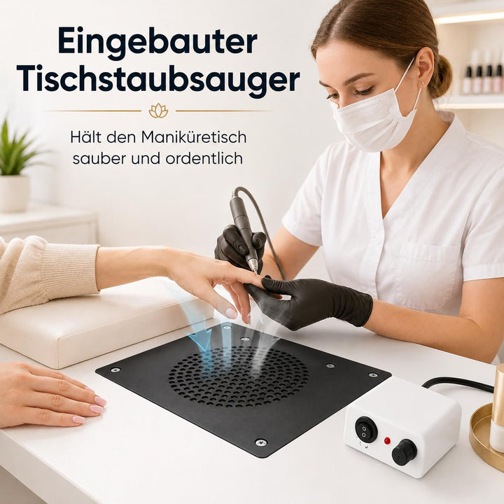 Desktop Nagelstaubsammler, Tisch-Einbau | ,inkl. 2 austauschbare Staubbeutel, für Nageldesigner und