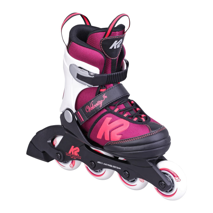 K2 Skates Mädchen Inline Skates Velocity JR G, Black - Purple - White, 30G0827 L (EU: 35-40 / UK: 3-