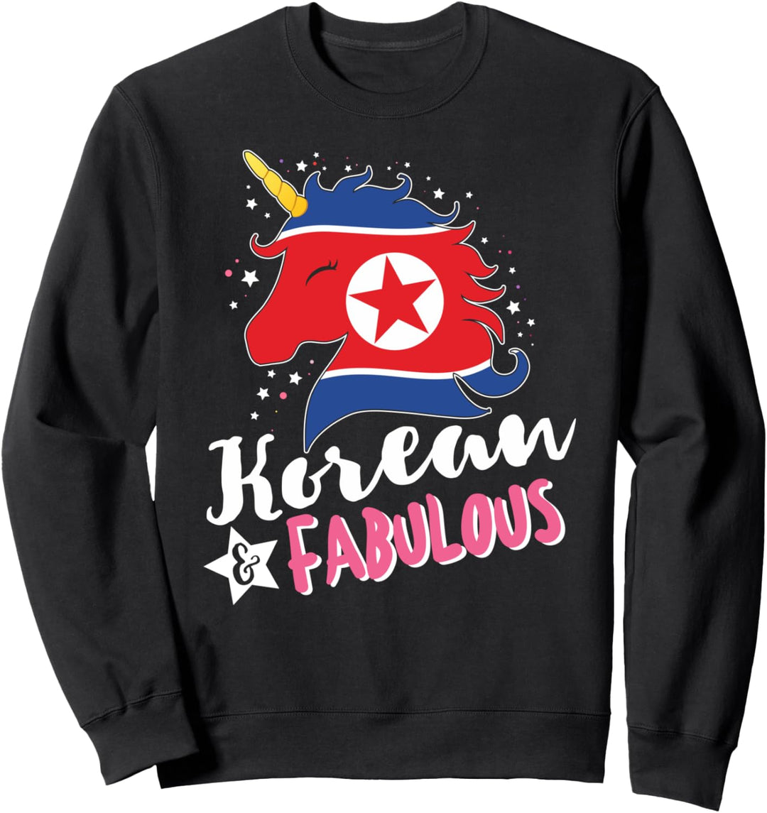 Nordkoreanisches Einhorn Nordkorea Flagg Sweatshirt
