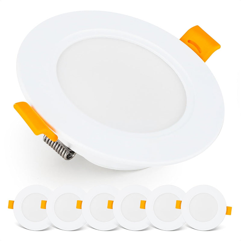 Emos Downlight LED Einbauleuchten 3000K warmweiss | Set mit 6 LED Spots wasserfest IP54 für Bad, Ter