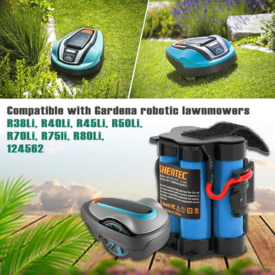 Shentec 18V 3000mAh Akku Lithium Akku Kompatibel mit Gardena Mähroboter R80Li R75Li R70Li R50Li R45L