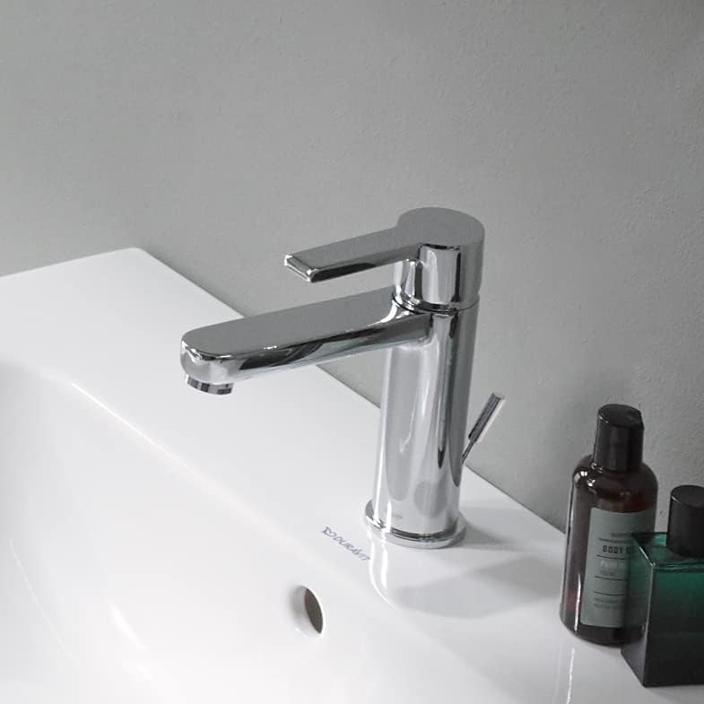 Duravit B21020 B.2 Waschtischarmatur, Wasserhahn Bad mit Zugstangen-Ablaufgarnitur, Waschbecken Arma