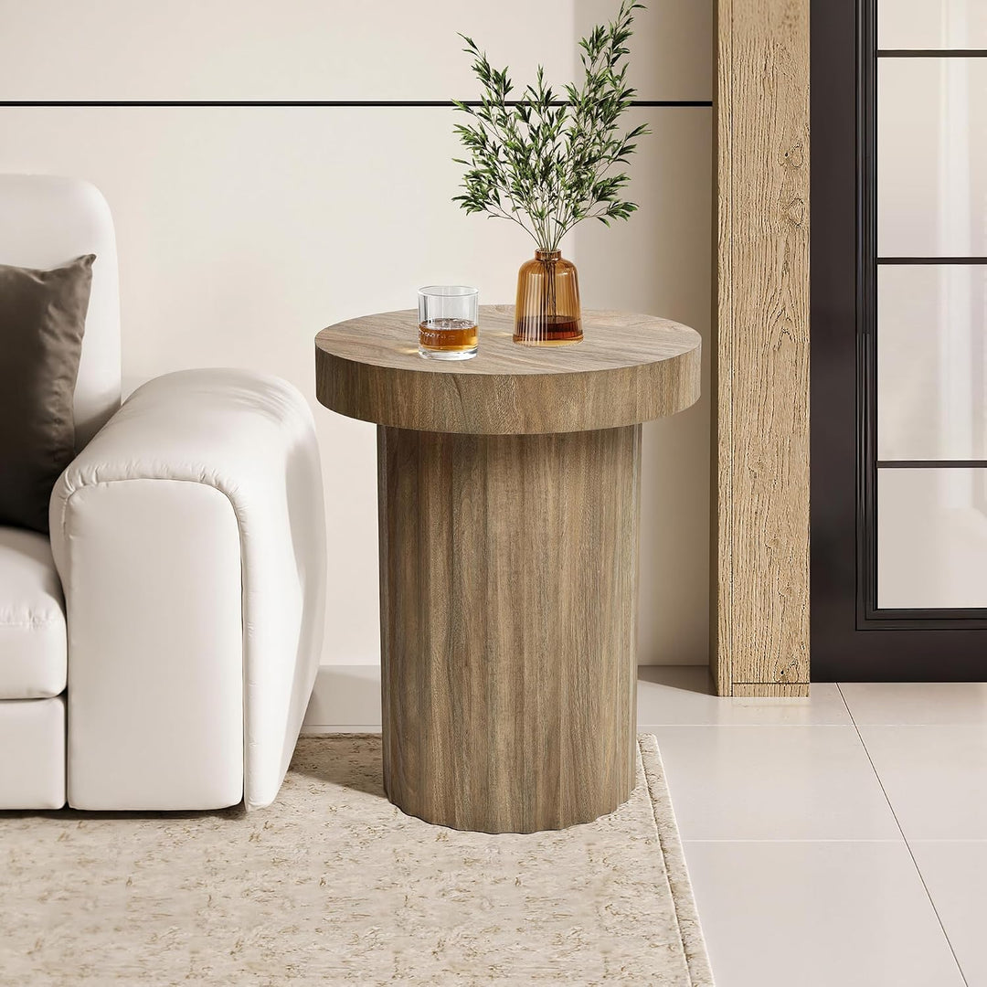 Hometopia Beistelltisch Rund Holz Ø40 cm, Kleiner Sofatisch Stabil, Moderner Couchtisch im Skandinav