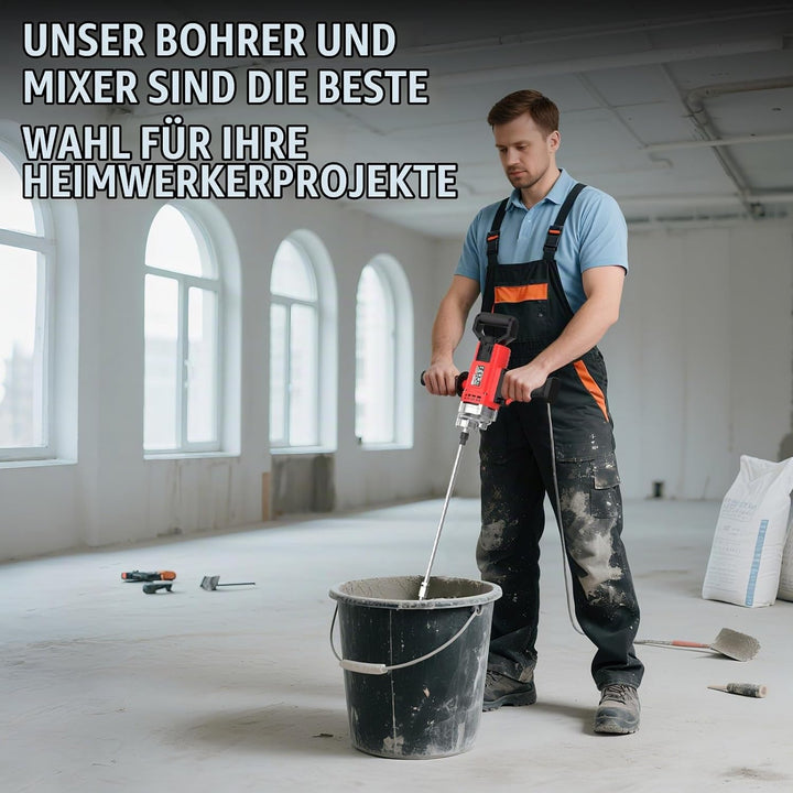IMAYCC 3200W Rührwerk Elektrischer, 2-in-1 Multifunktionaler Mörtelrührer Bohrmischer, Betonmischer
