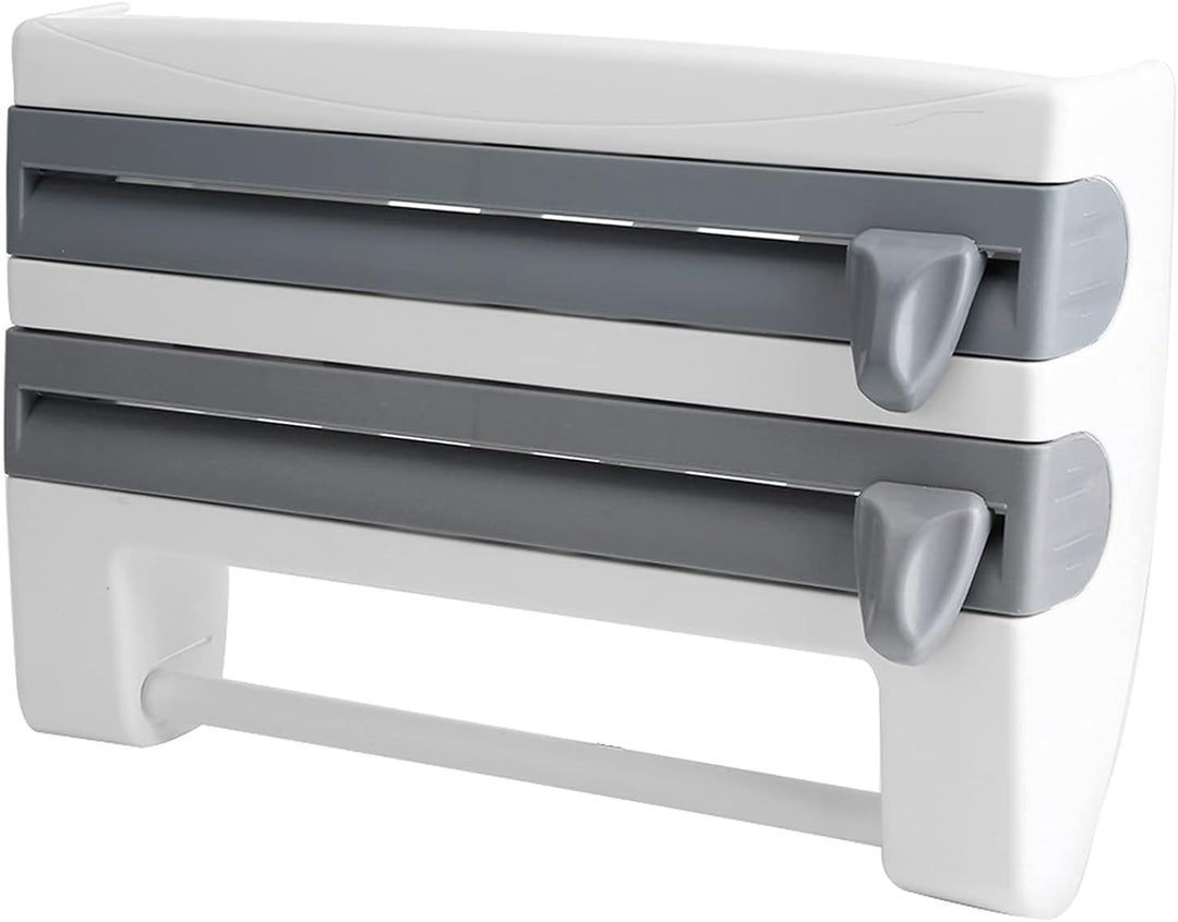 3-Fach Wandrollenhalter, Schneidabroller Küchenrollenhalter Papierrollenhalter für 3 Rollen Foliensc