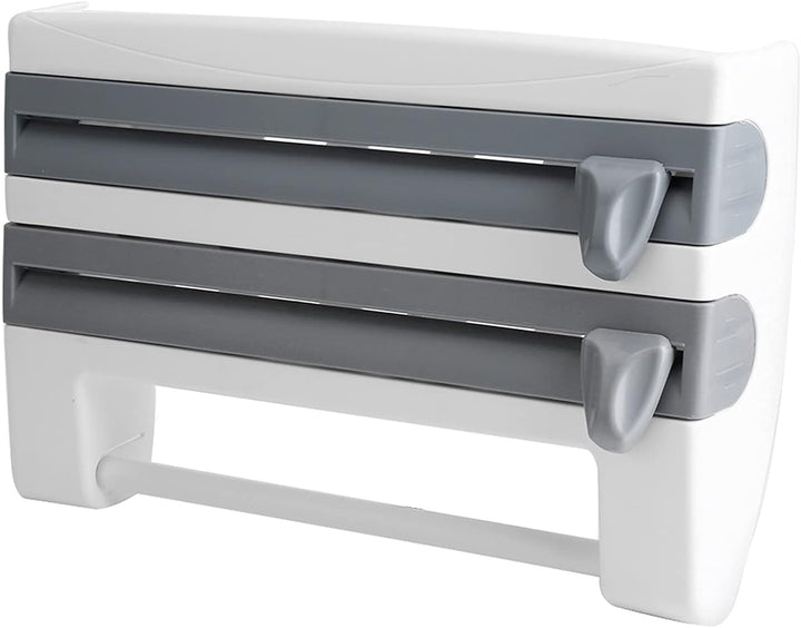 3-Fach Wandrollenhalter, Schneidabroller Küchenrollenhalter Papierrollenhalter für 3 Rollen Foliensc