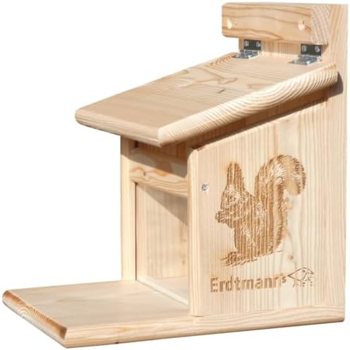 Erdtmanns Eichhörnchen Futterhaus | Futterspender für Eichhörnchen | Witterungsbeständig | Optimaler