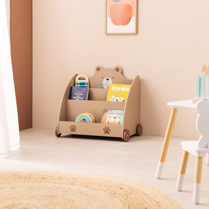 Navaris Bücherregal für Kinder - Kinderzimmer Regal für Bücher und Spielzeug aus Holz - 60 x 58 x 40