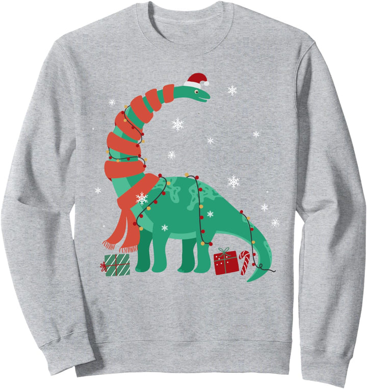 Lustiger Weihnachts-Dinosaurier-Weihnachtsmann, Brontosaurus Sweatshirt