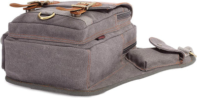 KAUKKO Canvas - Brusttasche für Damen und Herren - Umhängetasche Grau Jnl-sg-09, Grau Jnl-sg-09