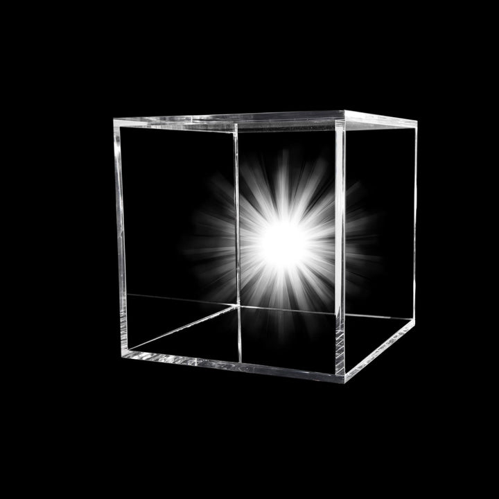 7even Acryl Design Cube 20cm, 4mm, incl. Wall Mount/transparentes CD, Single oder DVD Wandregal