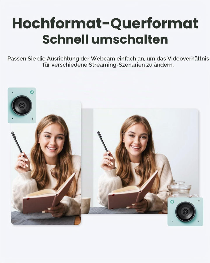 OBSBOT Meet 2 Ultra HD 4K Streaming Webcam, 1080p at 60 FPS, Videokonferenz Kamera mit KI Automatisc