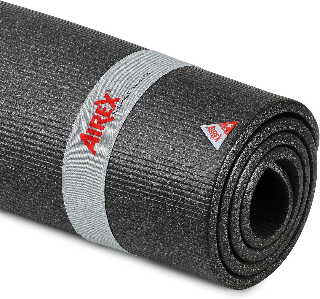 AIREX Coronella Gymnastikmatte Fitnessmatte Yoga Turn Sport Matte 200 cm, Schwarz
