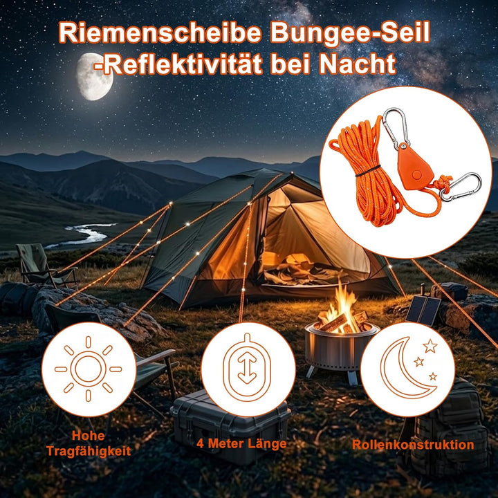 6 Stück 4m Seilratsche mit Haken and Schraubheringe | mit seilspanner, Einstellbare Ratchet Hange 1/