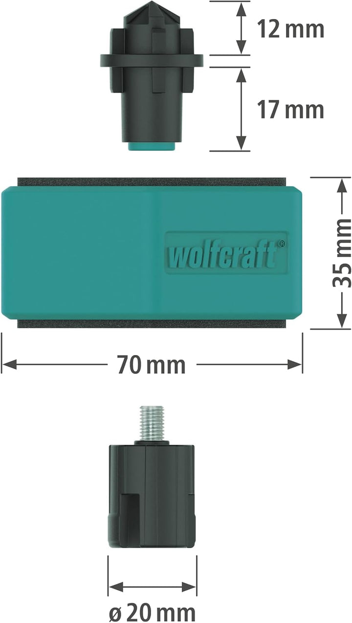 wolfcraft Multifunktionale Werkstückauflagen I 6892000 I Rutschfeste Auflage für Werkstücke, 4 Stück
