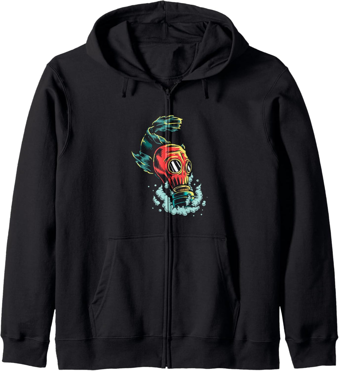 Fisch mit Maske Gasmaske, Gegen Umweltverschmutzung Shirt Kapuzenjacke