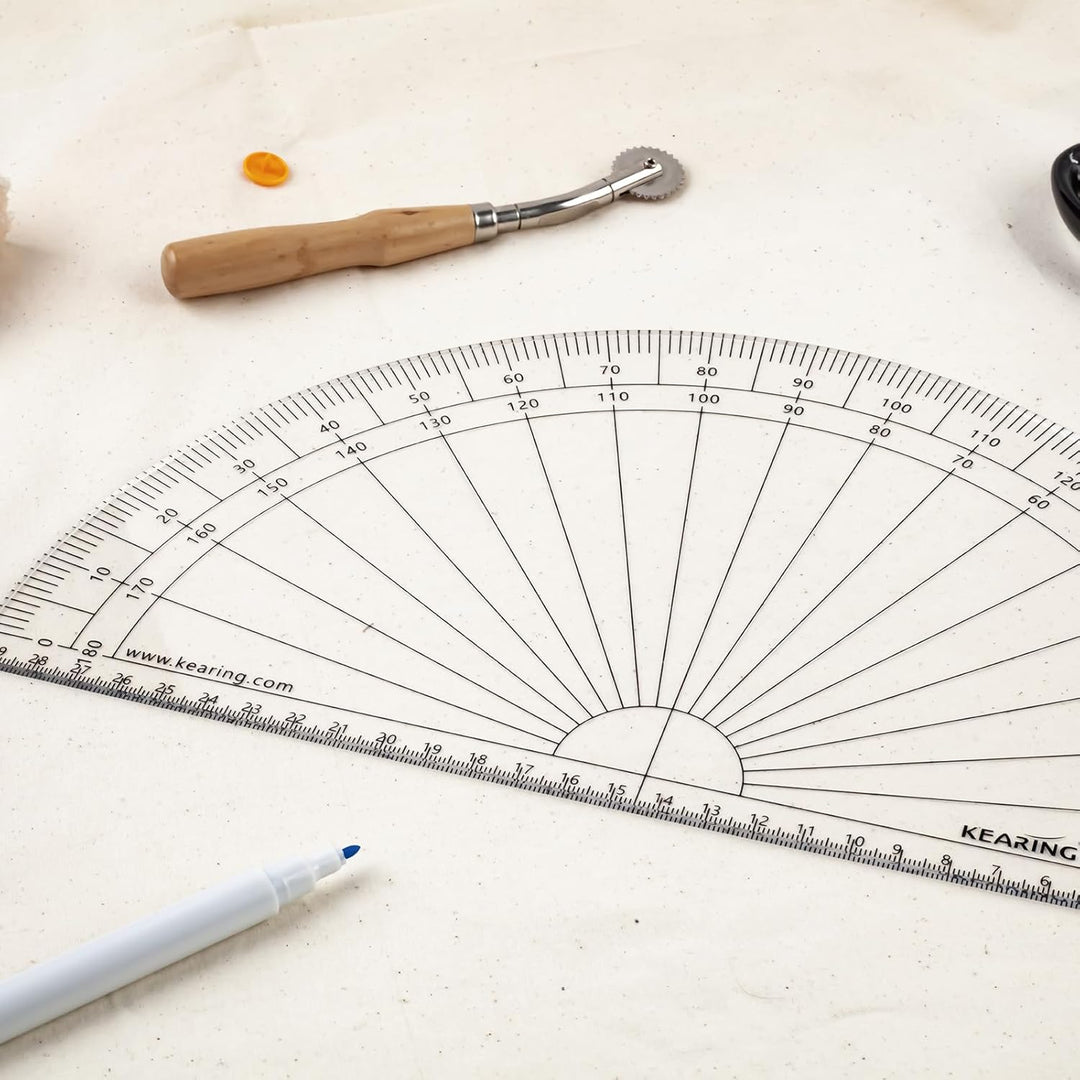 KEARING Halbkreis-Winkelmesser aus Acryl zum Nähen, Quilten, Basteln 30cm diameter, 30cm diameter