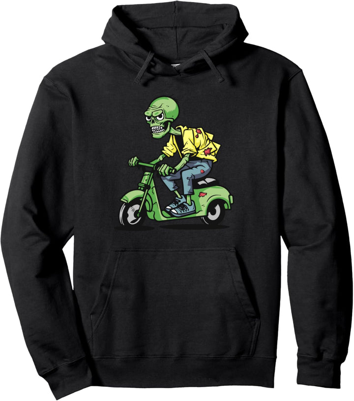 Motorroller Zombie Rollerfahrer Scooter Moped - Mofa Roller Pullover Hoodie