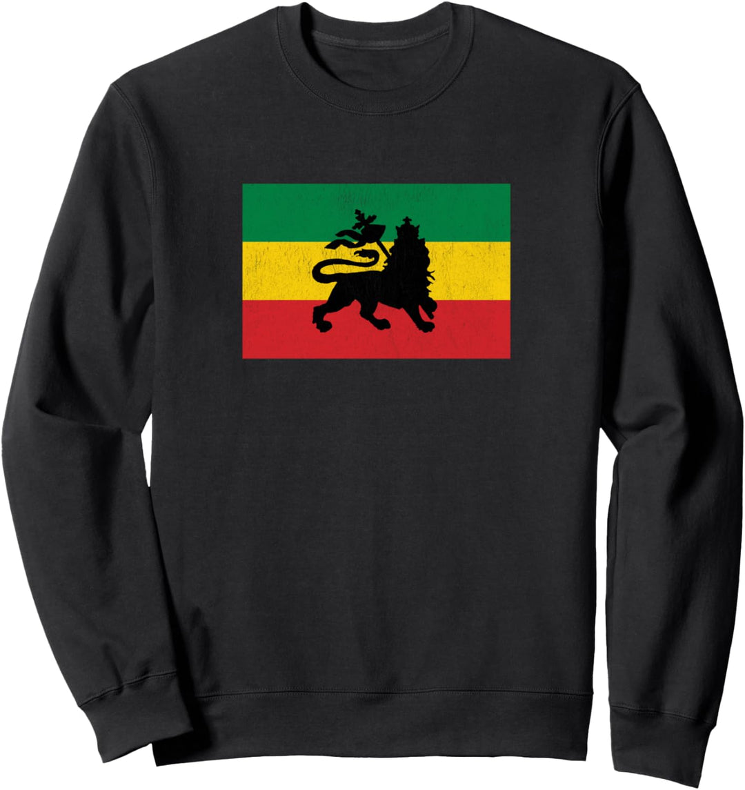 Rastafari Flagge Löwe von Juda Afrika Sweatshirt