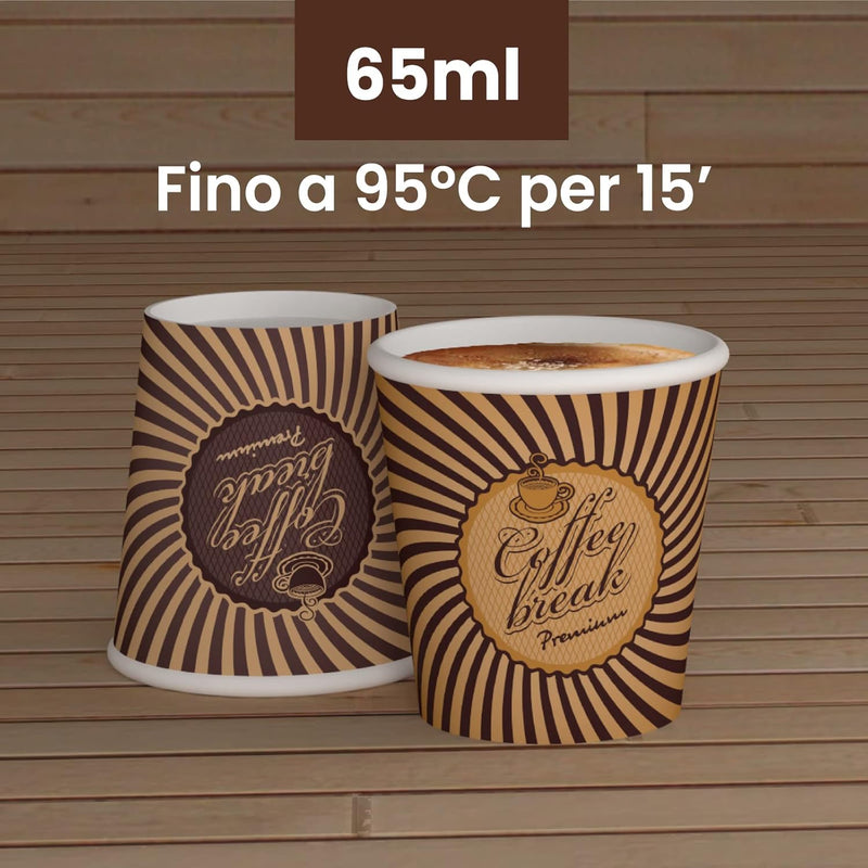 Eurocali 1000 Espresso Pappbecher 65ml Biologisch Abbaubare Kaffee Einwegbecher - Ökologisches Desig