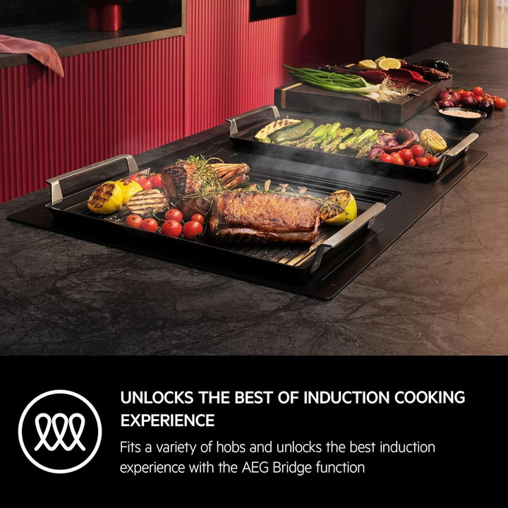 AEG Plancha Grill 2.0, Antihaft-Keramikbeschichtung, Easy2Clean, optimale Hitzeverteilung, Indoor BB