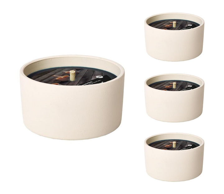 Flammschalen für draussen 4 Stück - Outdoor-Kerzen Weiss - Perfekt für deinen Garten - Feuerschalen