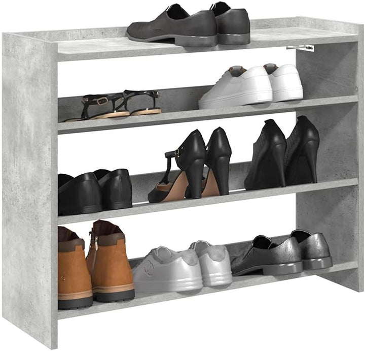vidaXL Schuhregal Betongrau 80x25x62 cm Holzwerkstoff, Schuhschrank, Schuhaufbewahrung, Schuhe Organ