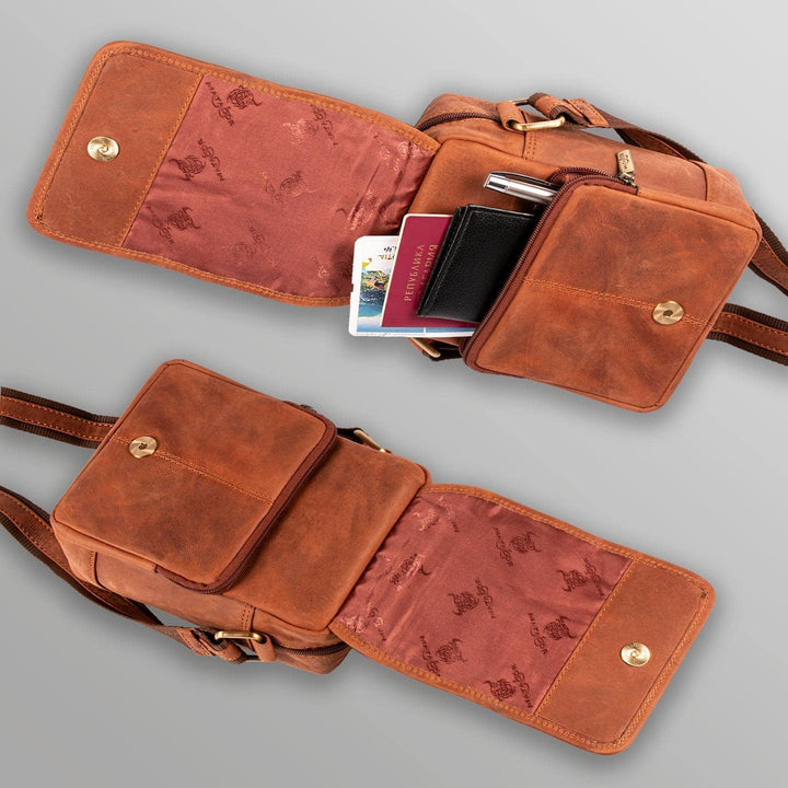 MATADOR Herren Echt Leder Umhängetasche Arbeittasche Klein Schultertasche Modern Messenger Reisetasc