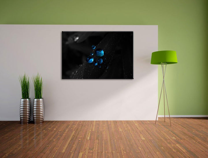 Dark Hafen in Hamburg auf Leinwand, XXL riesige Bilder fertig gerahmt mit Keilrahmen, Kunstdruck auf