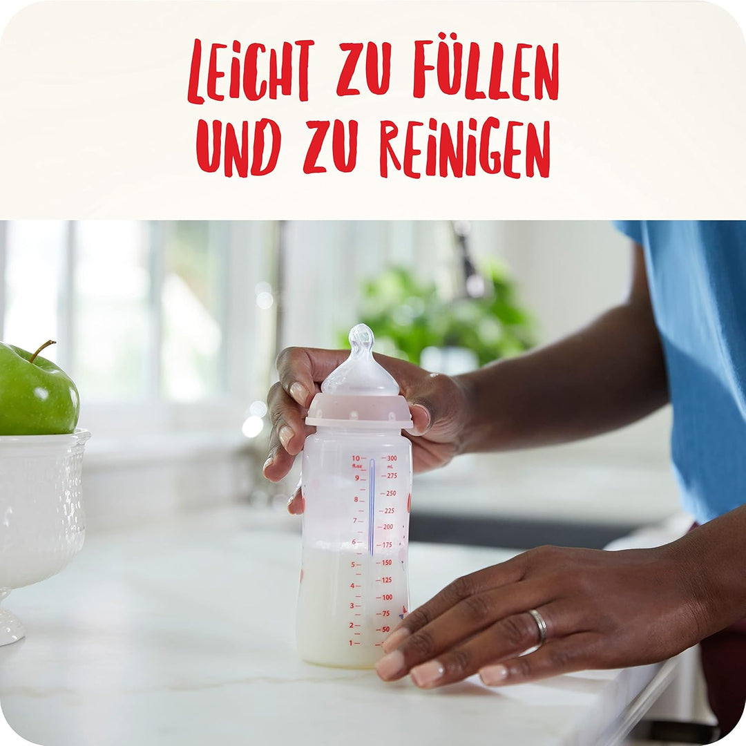 NUK First Choice+ Babyflaschen Starter Set | 0–6 Monate | 4 Flaschen mit Temperature Control & Flasc