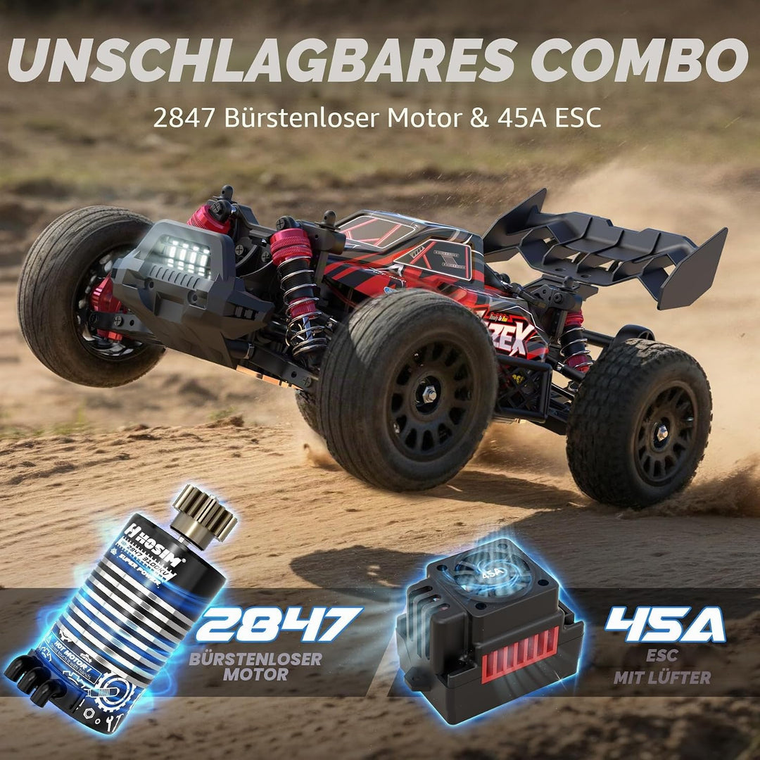 Hosim 1/14 Brushless RC Cars Max 60KM/H, Elektro High Speed Ferngesteuertes Auto für Erwachsene, Was